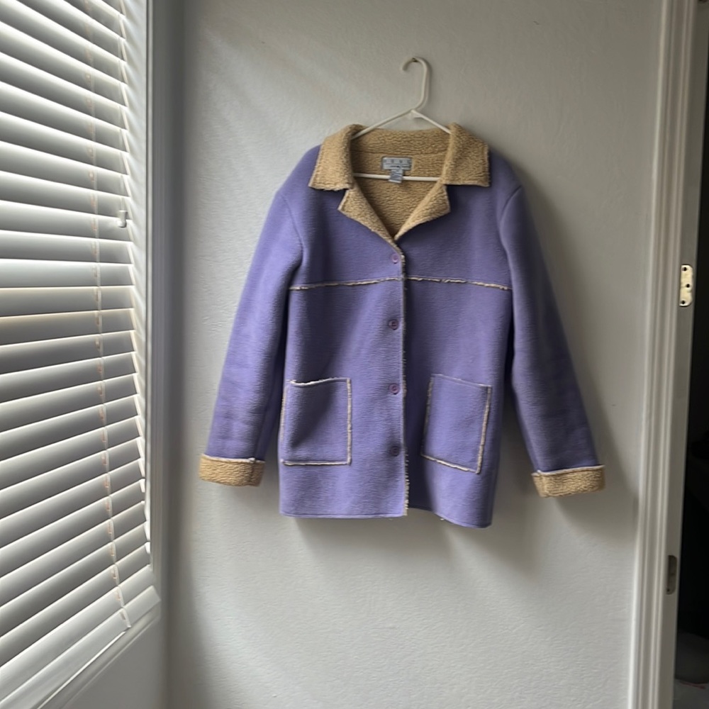 Vintage periwinkle Sherpa chore coat